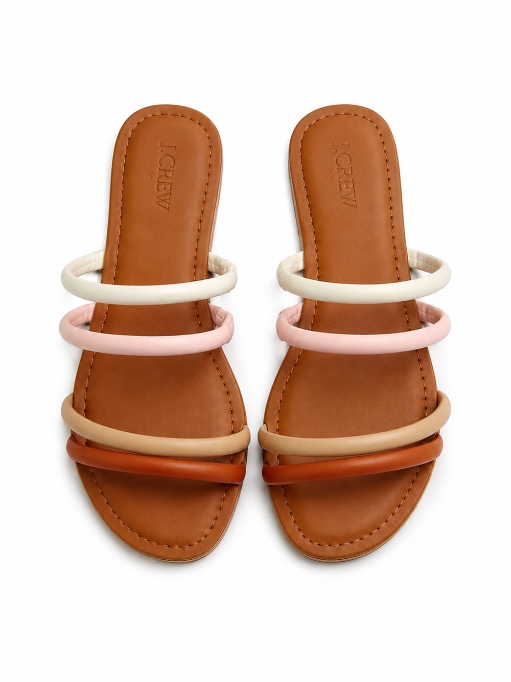 J Crew factory seaside strappy slide sandal neutral EUC - Picture 2 of 7